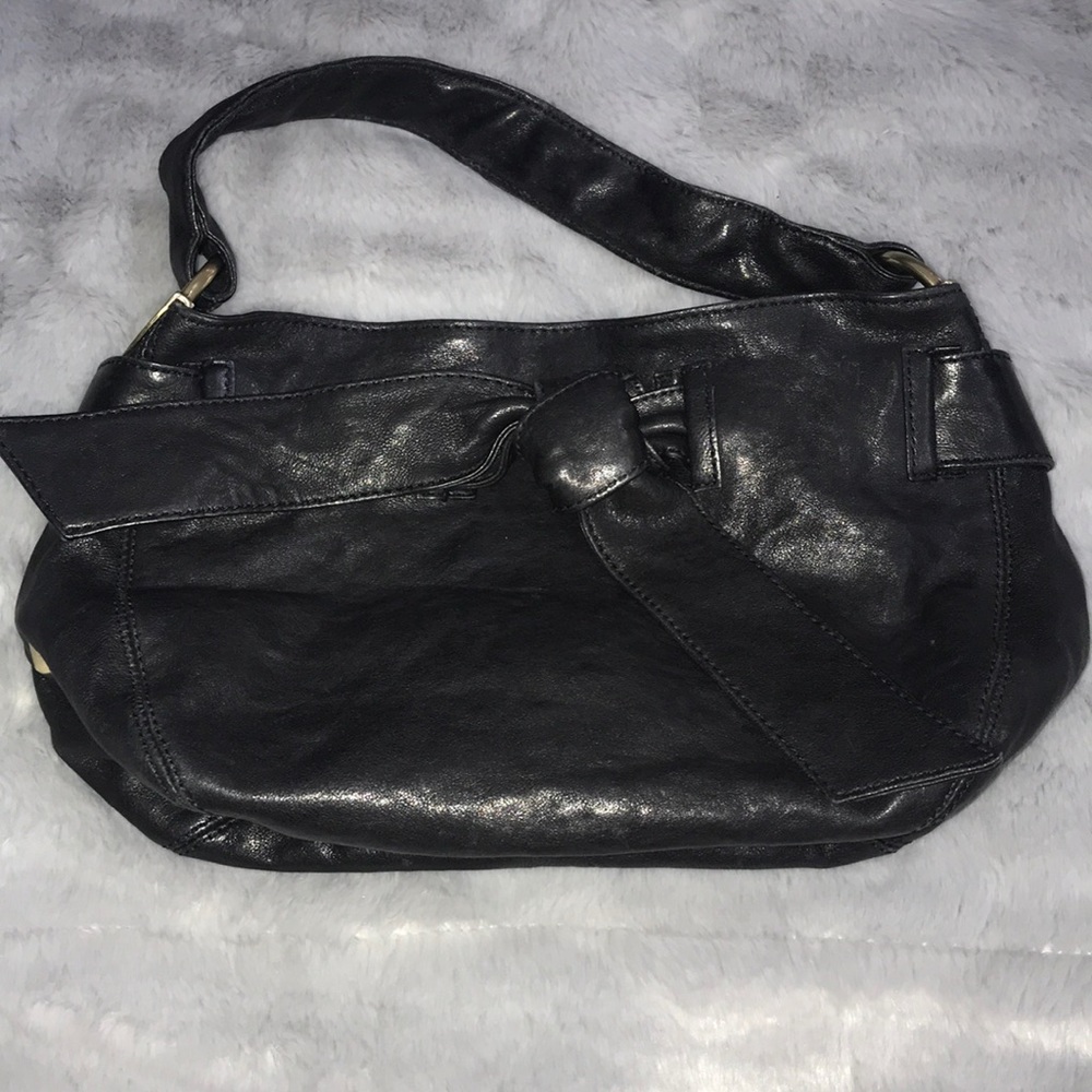 Kooba Black Leather Handbag w/ Bow